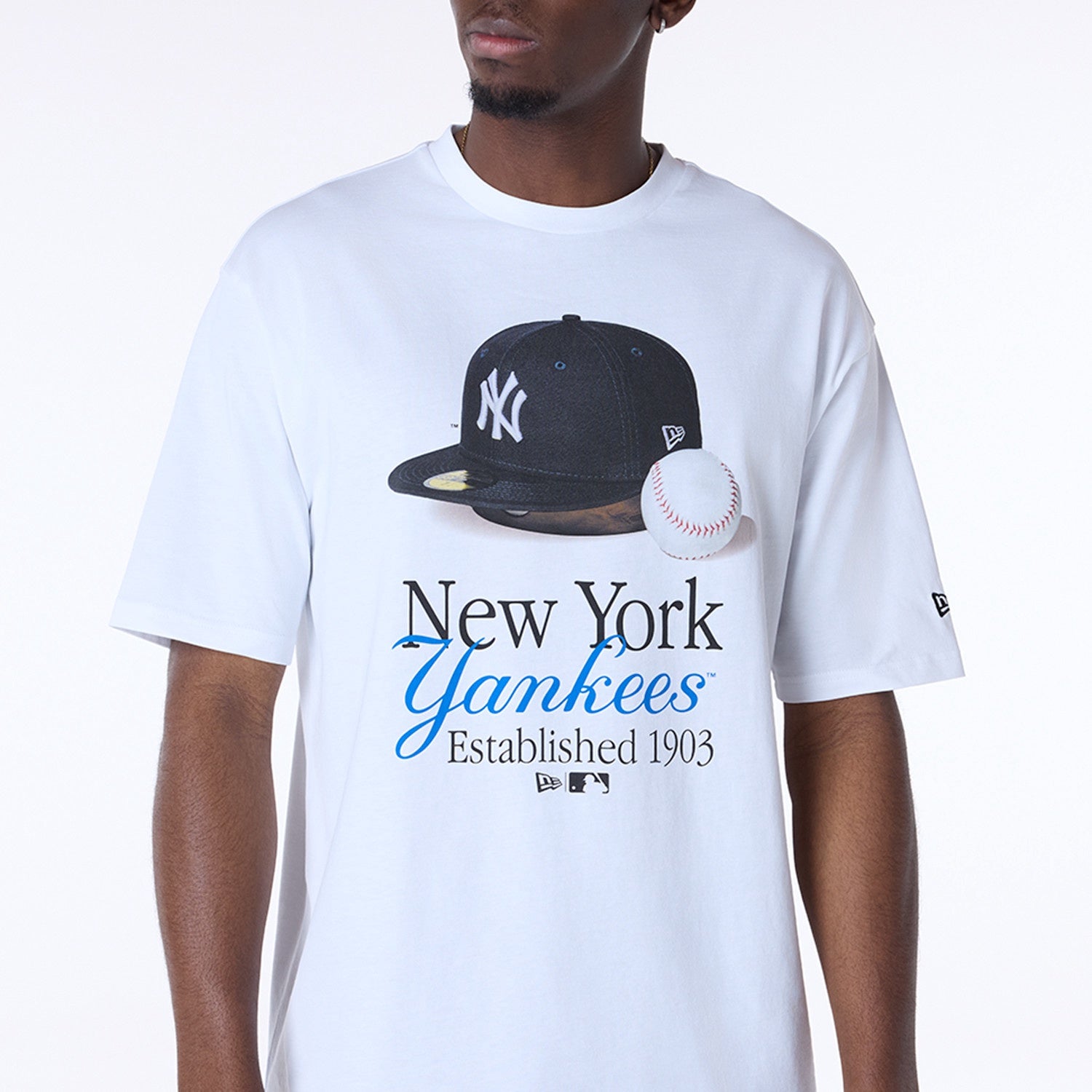 New Era Script Graphic Tee New York Yankees MLB Vintage Snapback Baseball Cap Adjustable Streetwear Hat