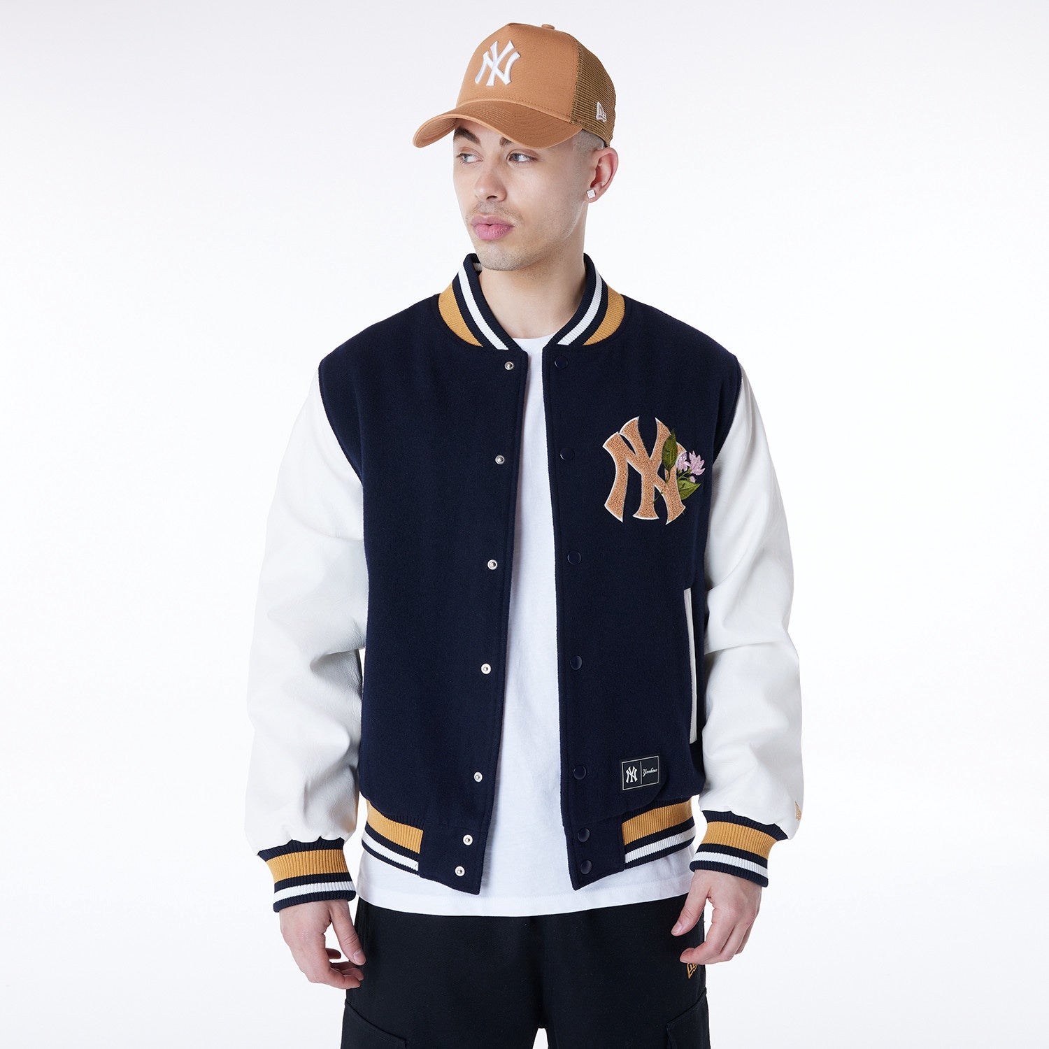 New Era Floral Varsity Jacket New York Yankees MLB Vintage Snapback Baseball Cap Adjustable Streetwear Hat