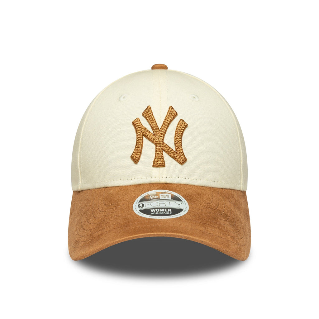 New York Yankees Womens Faux Suede 9Forty Strapback MLB Vintage Snapback Baseball Cap Adjustable Streetwear Hat