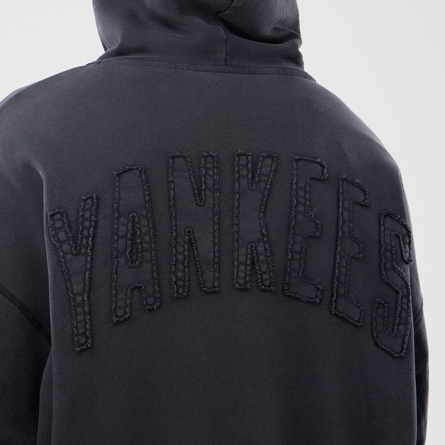 Washed Full Zip Hoodie New York Yankees Black MLB Vintage Snapback Baseball Cap Adjustable Streetwear Hat