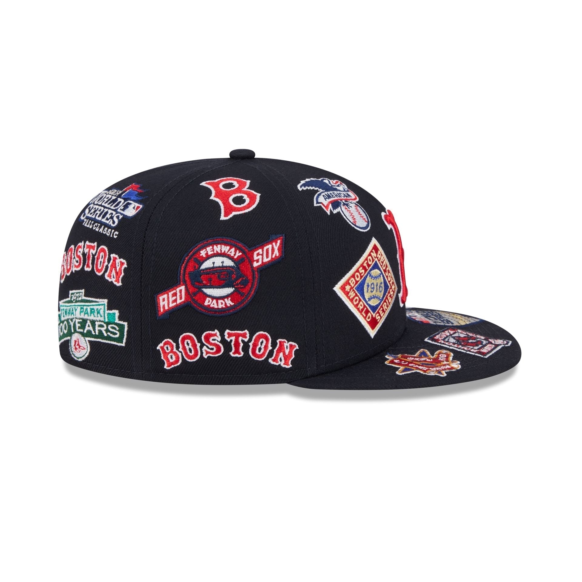 Boston Red Sox All Over Patch 59Fifty MLB Vintage Snapback Baseball Cap Adjustable Streetwear Hat