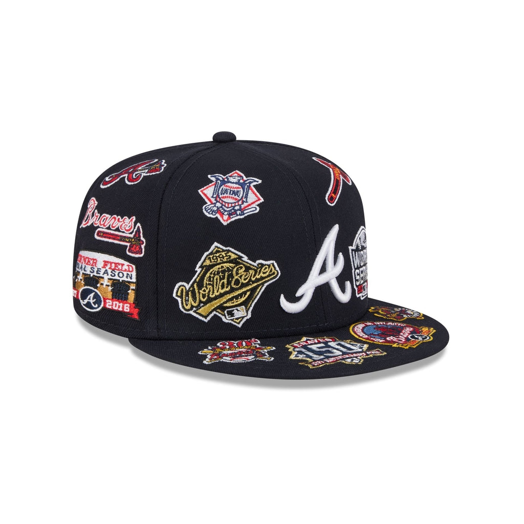 Atlanta Braves All Over Patch 59Fifty Fitted MLB Vintage Snapback Baseball Cap Adjustable Streetwear Hat