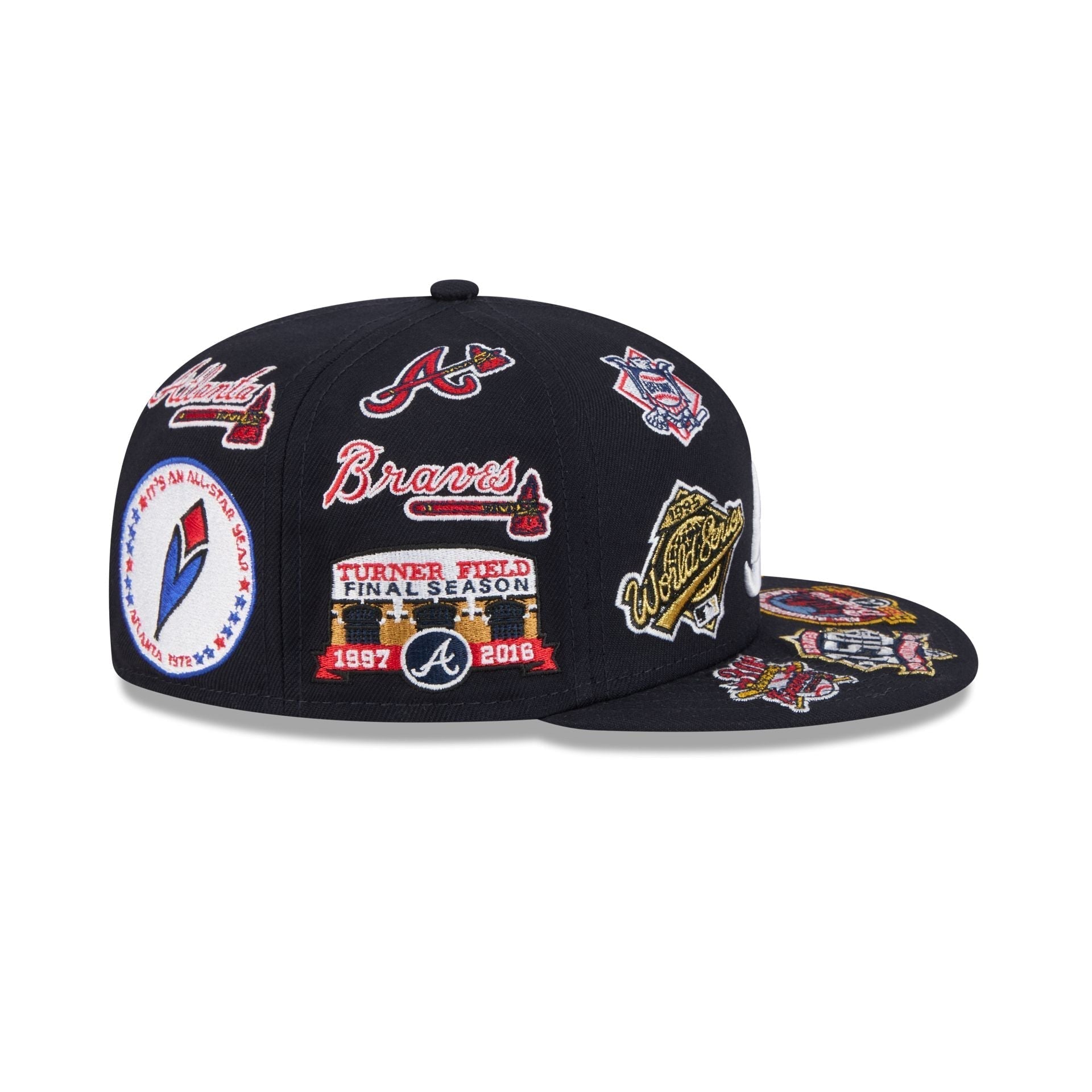 Atlanta Braves All Over Patch 59Fifty Fitted MLB Vintage Snapback Baseball Cap Adjustable Streetwear Hat