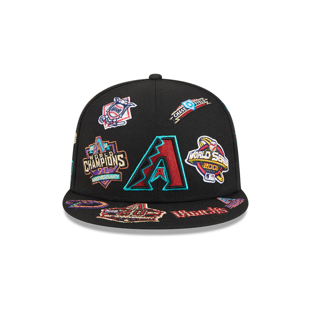 Arizona Diamondbacks All Over Patch 59Fifty Fitted MLB Vintage Snapback Baseball Cap Adjustable Streetwear Hat