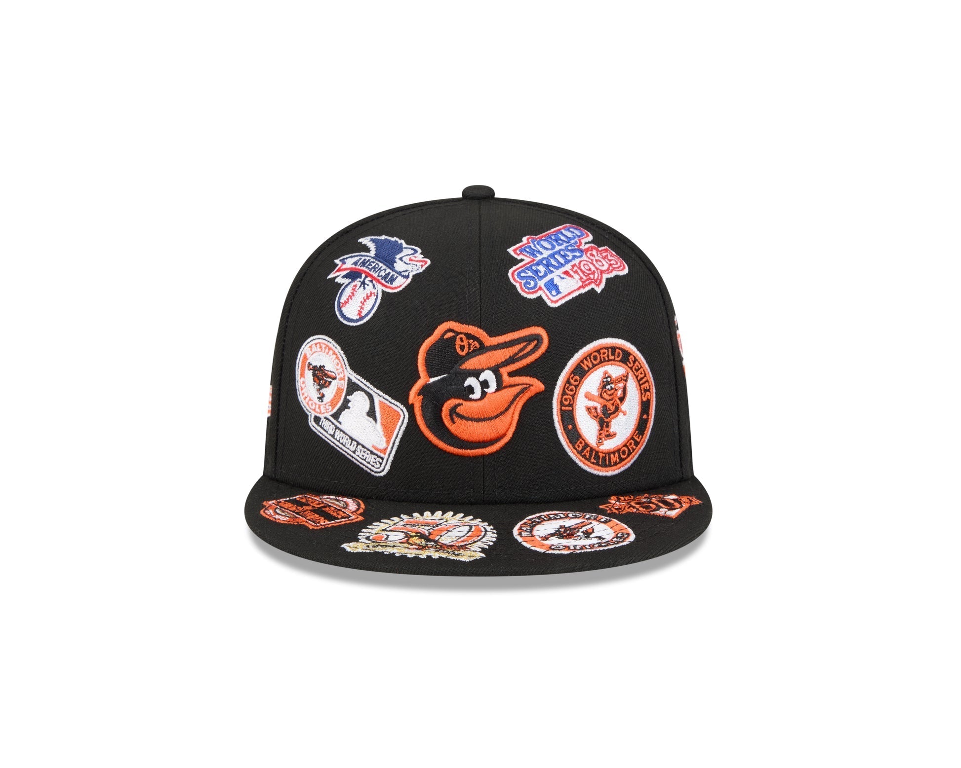 Baltimore Orioles All Over Patch 59Fifty Fitted MLB Vintage Snapback Baseball Cap Adjustable Streetwear Hat