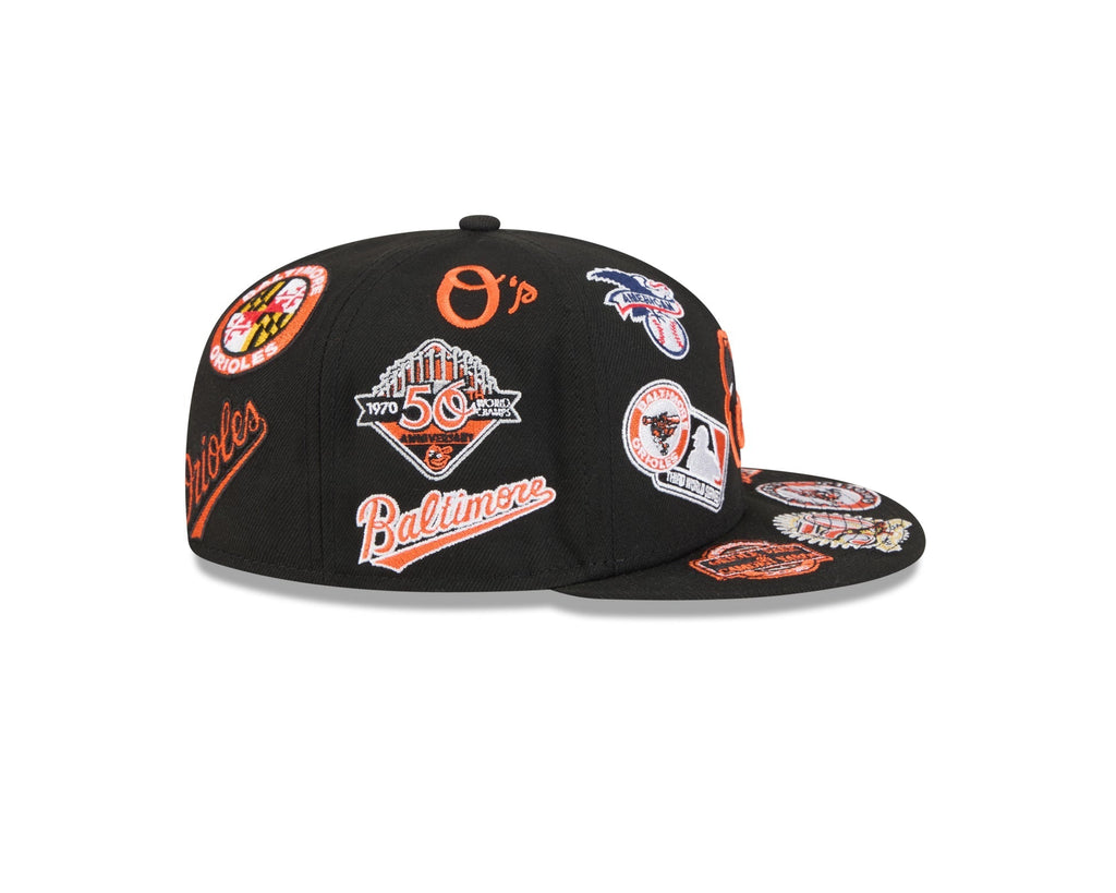 Baltimore Orioles All Over Patch 59Fifty Fitted MLB Vintage Snapback Baseball Cap Adjustable Streetwear Hat