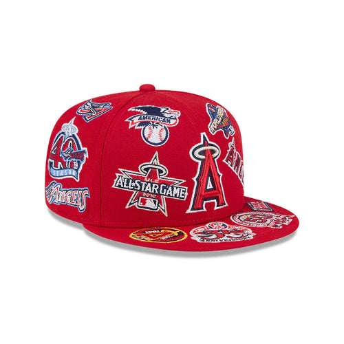 Anaheim Angels All Over Patch 59Fifty Fitted MLB Vintage Snapback Baseball Cap Adjustable Streetwear Hat