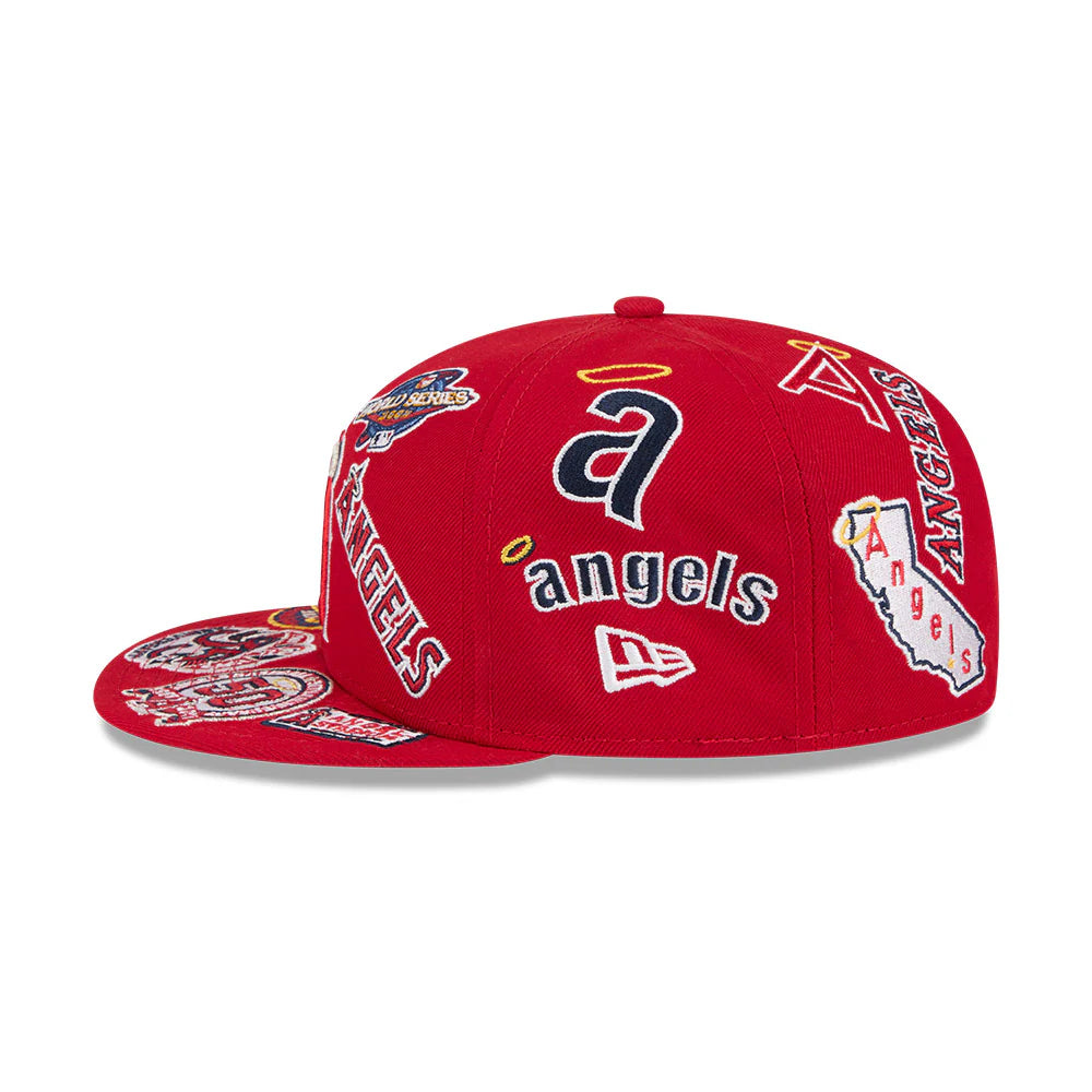 Anaheim Angels All Over Patch 59Fifty Fitted MLB Vintage Snapback Baseball Cap Adjustable Streetwear Hat