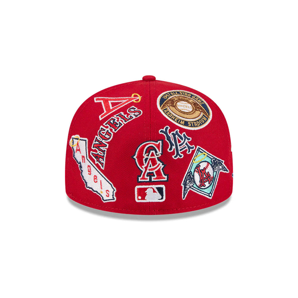 Anaheim Angels All Over Patch 59Fifty Fitted MLB Vintage Snapback Baseball Cap Adjustable Streetwear Hat