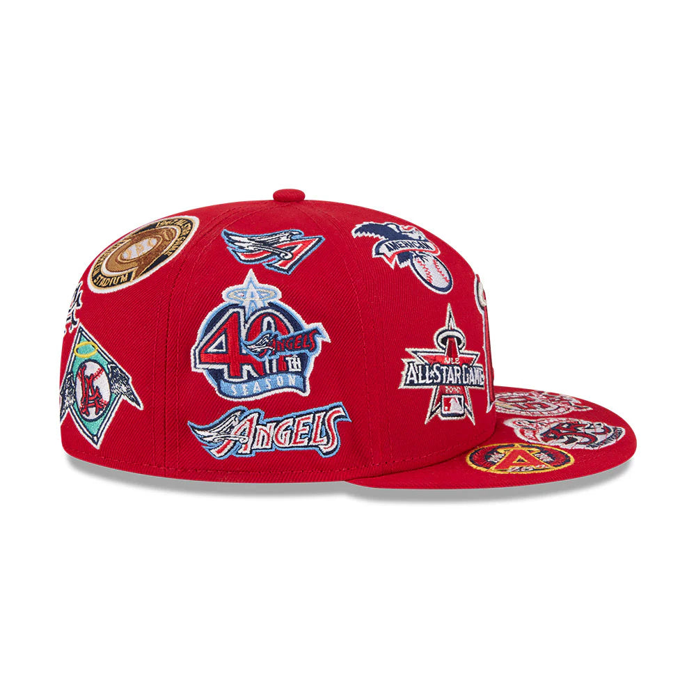 Anaheim Angels All Over Patch 59Fifty Fitted MLB Vintage Snapback Baseball Cap Adjustable Streetwear Hat
