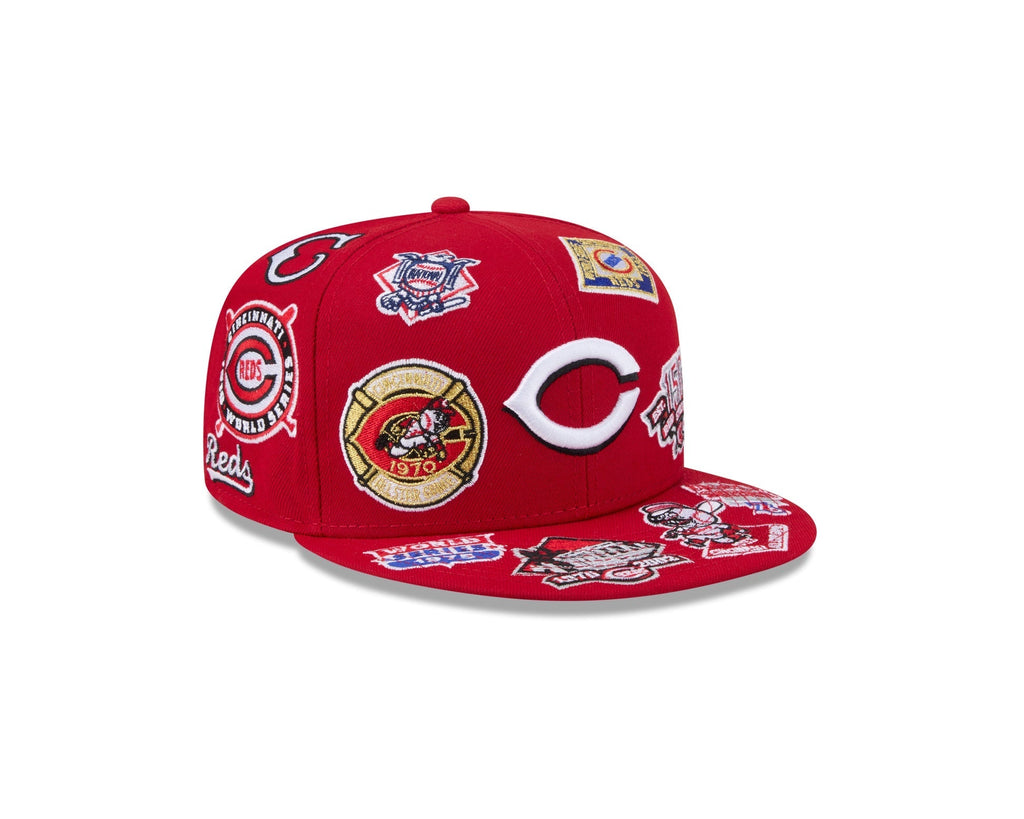 Cincinnati Reds All Over Patch 59Fifty Fitted MLB Vintage Snapback Baseball Cap Adjustable Streetwear Hat