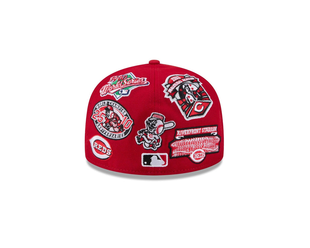 Cincinnati Reds All Over Patch 59Fifty Fitted MLB Vintage Snapback Baseball Cap Adjustable Streetwear Hat