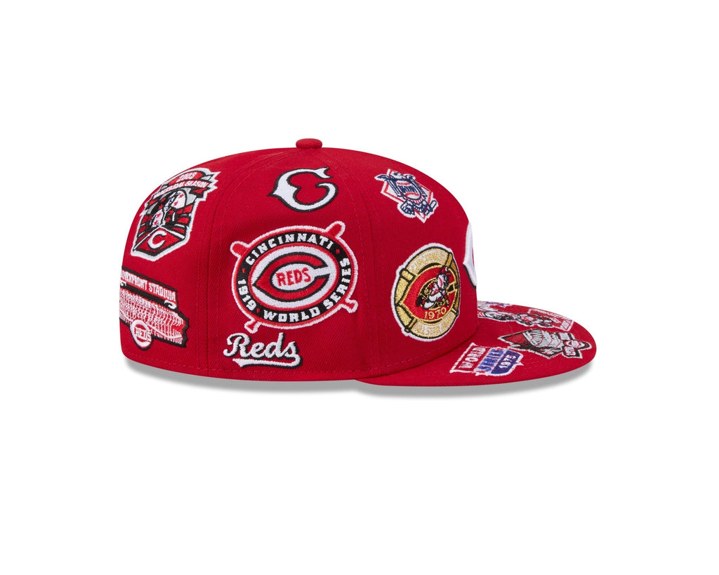 Cincinnati Reds All Over Patch 59Fifty Fitted MLB Vintage Snapback Baseball Cap Adjustable Streetwear Hat