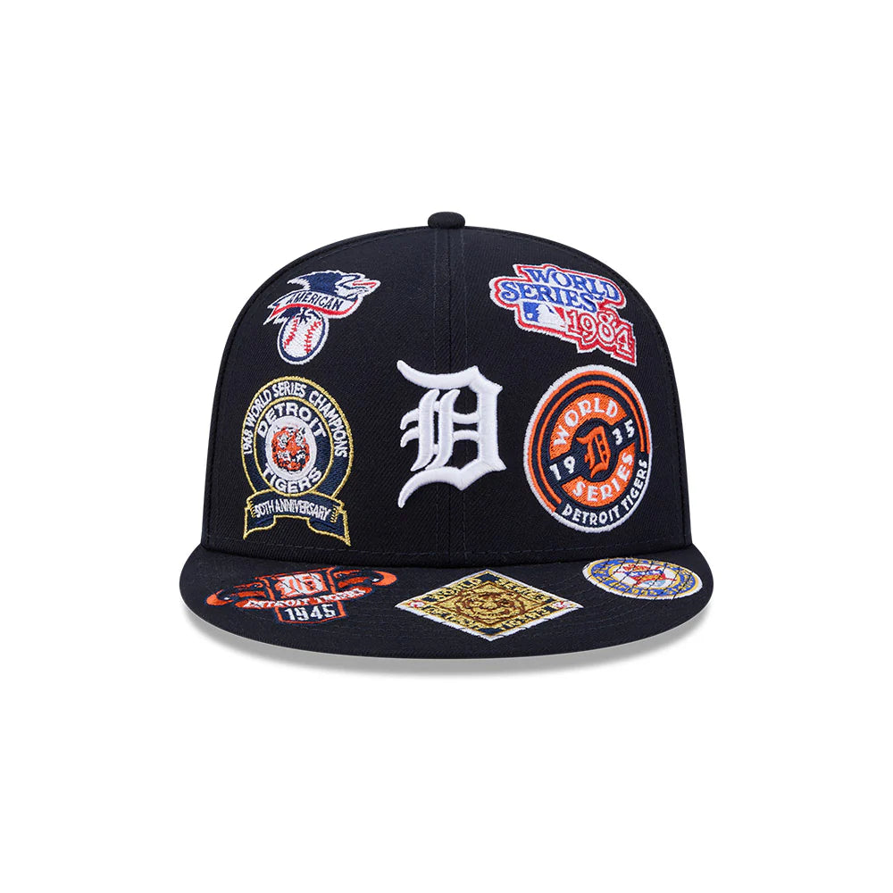 Detroit Tigers All Over Patch 59Fifty MLB Vintage Snapback Baseball Cap Adjustable Streetwear Hat