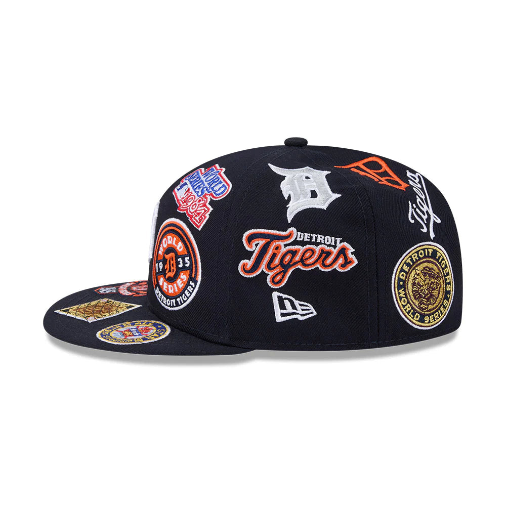 Detroit Tigers All Over Patch 59Fifty MLB Vintage Snapback Baseball Cap Adjustable Streetwear Hat