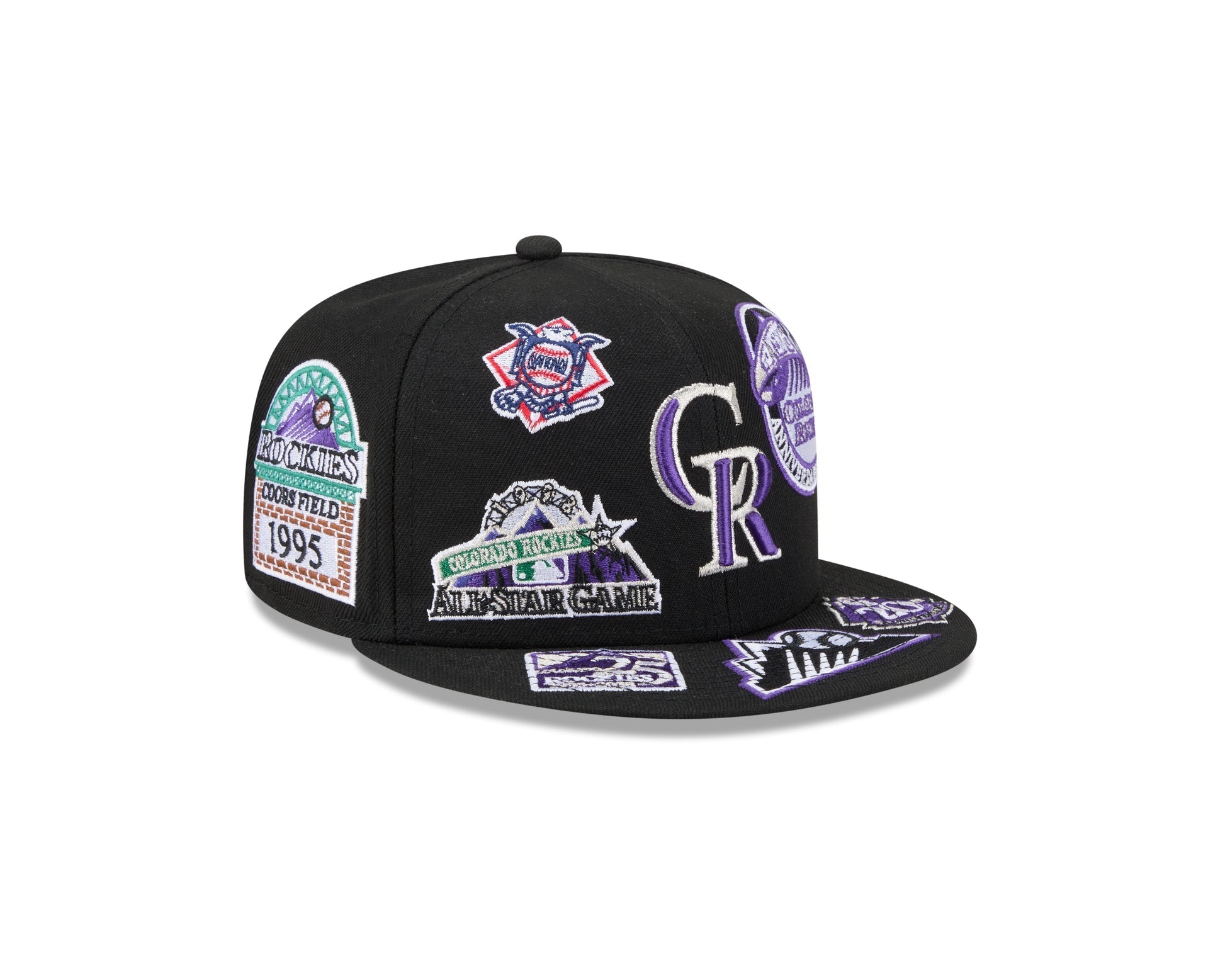 Colorado Rockies All Over Patch 59Fifty Fitted MLB Vintage Snapback Baseball Cap Adjustable Streetwear Hat