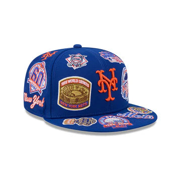 New York Mets All Over Patch 59Fifty Fitted MLB Vintage Snapback Baseball Cap Adjustable Streetwear Hat