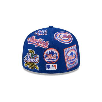 New York Mets All Over Patch 59Fifty Fitted MLB Vintage Snapback Baseball Cap Adjustable Streetwear Hat