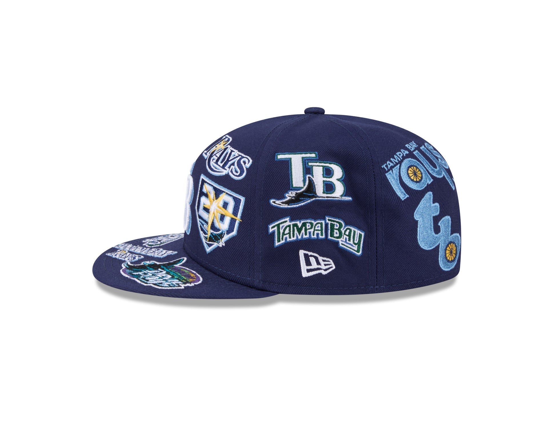 Tampa Bay Rays All Over Patch 59Fifty Fitted MLB Vintage Snapback Baseball Cap Adjustable Streetwear Hat