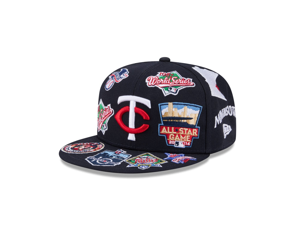 Minnesota Twins All Over Patch 59Fifty Fitted MLB Vintage Snapback Baseball Cap Adjustable Streetwear Hat