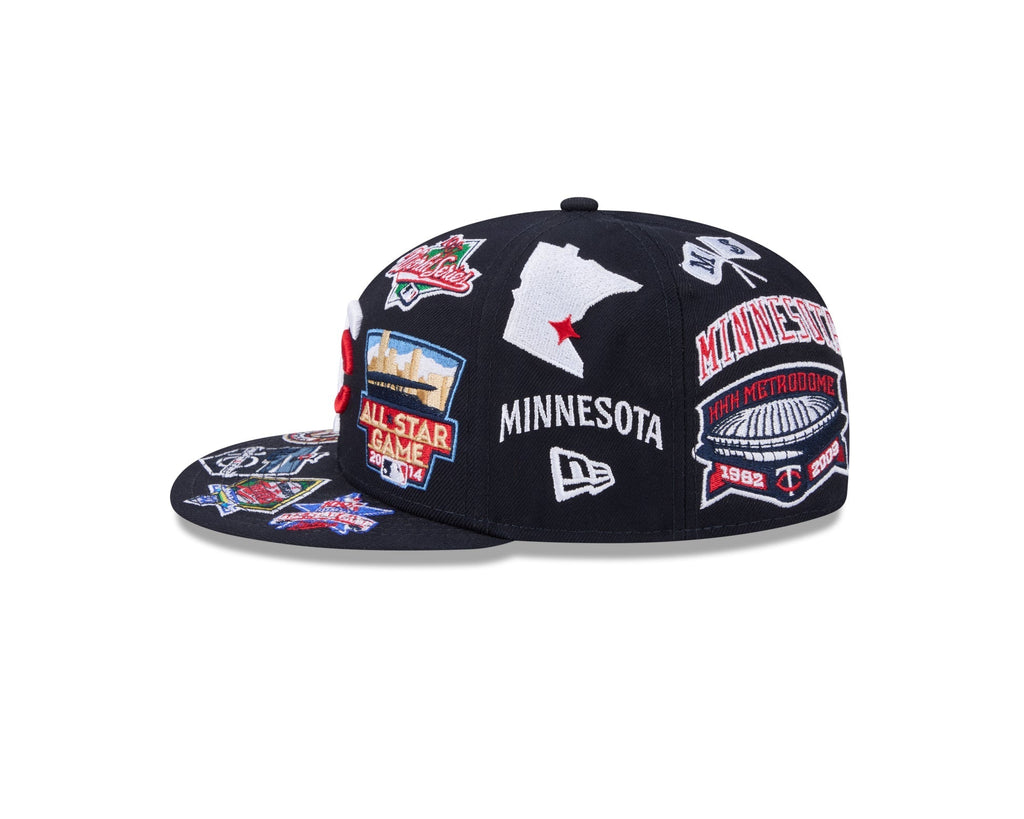 Minnesota Twins All Over Patch 59Fifty Fitted MLB Vintage Snapback Baseball Cap Adjustable Streetwear Hat