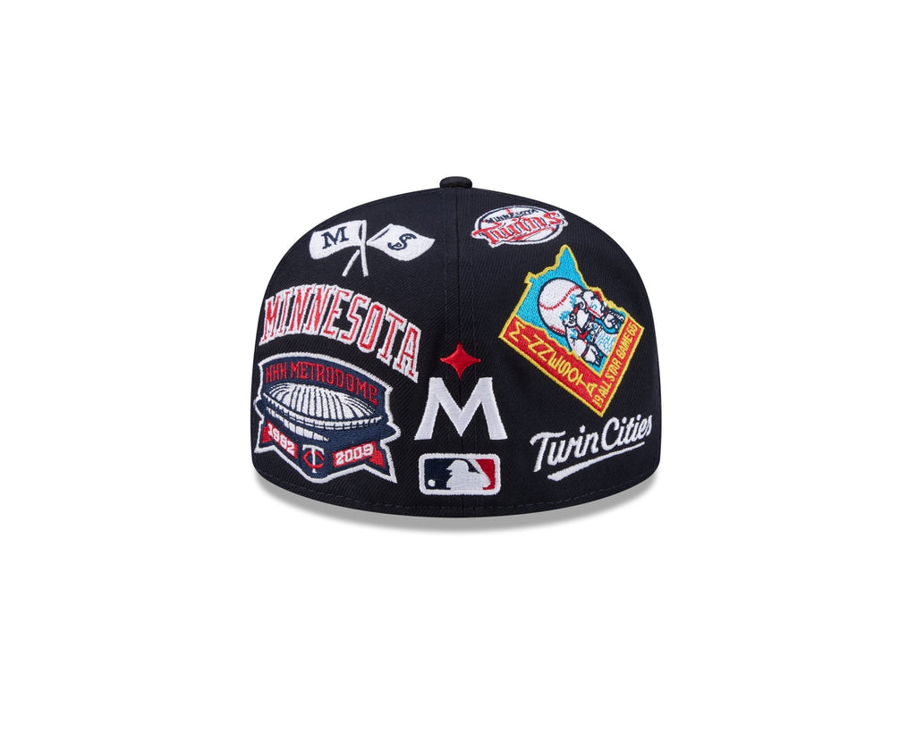Minnesota Twins All Over Patch 59Fifty Fitted MLB Vintage Snapback Baseball Cap Adjustable Streetwear Hat