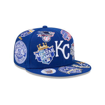 Kansas Royals All Over Patch 59Fifty Fitted MLB Vintage Snapback Baseball Cap Adjustable Streetwear Hat