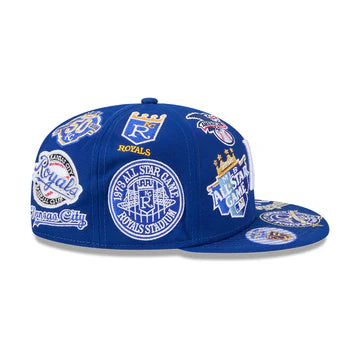 Kansas Royals All Over Patch 59Fifty Fitted MLB Vintage Snapback Baseball Cap Adjustable Streetwear Hat