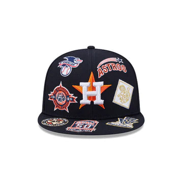 Houston Astros All Over Patch 59Fifty Fitted MLB Vintage Snapback Baseball Cap Adjustable Streetwear Hat