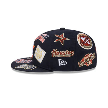 Houston Astros All Over Patch 59Fifty Fitted MLB Vintage Snapback Baseball Cap Adjustable Streetwear Hat