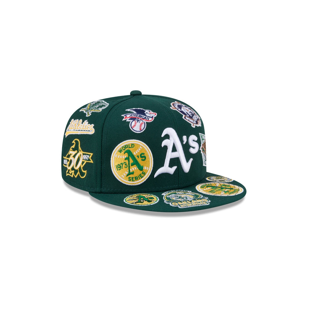 Oakland Athletics All Over Patch 59Fifty MLB Vintage Snapback Baseball Cap Adjustable Streetwear Hat
