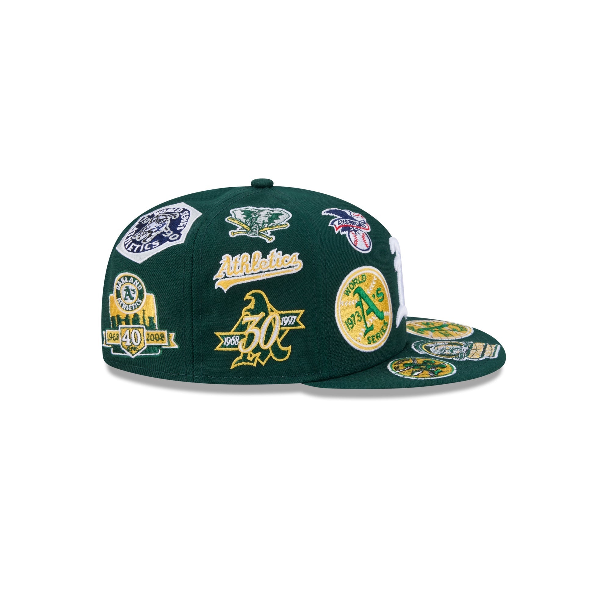 Oakland Athletics All Over Patch 59Fifty MLB Vintage Snapback Baseball Cap Adjustable Streetwear Hat