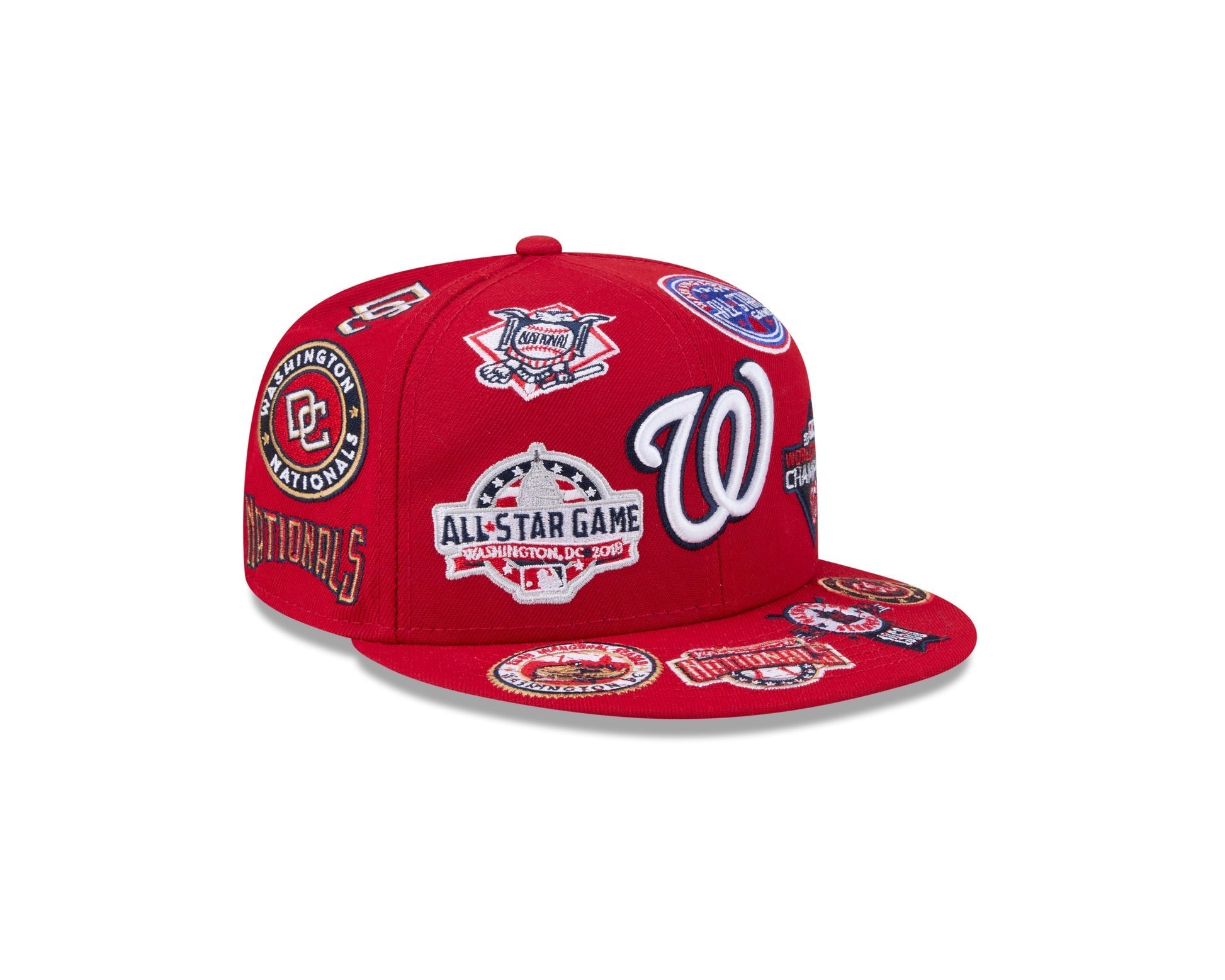Washington Nationals All Over Patch 59Fifty Fitted MLB Vintage Snapback Baseball Cap Adjustable Streetwear Hat