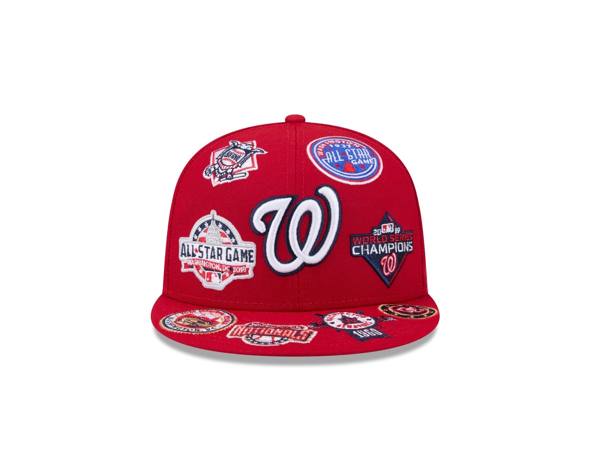 Washington Nationals All Over Patch 59Fifty Fitted MLB Vintage Snapback Baseball Cap Adjustable Streetwear Hat