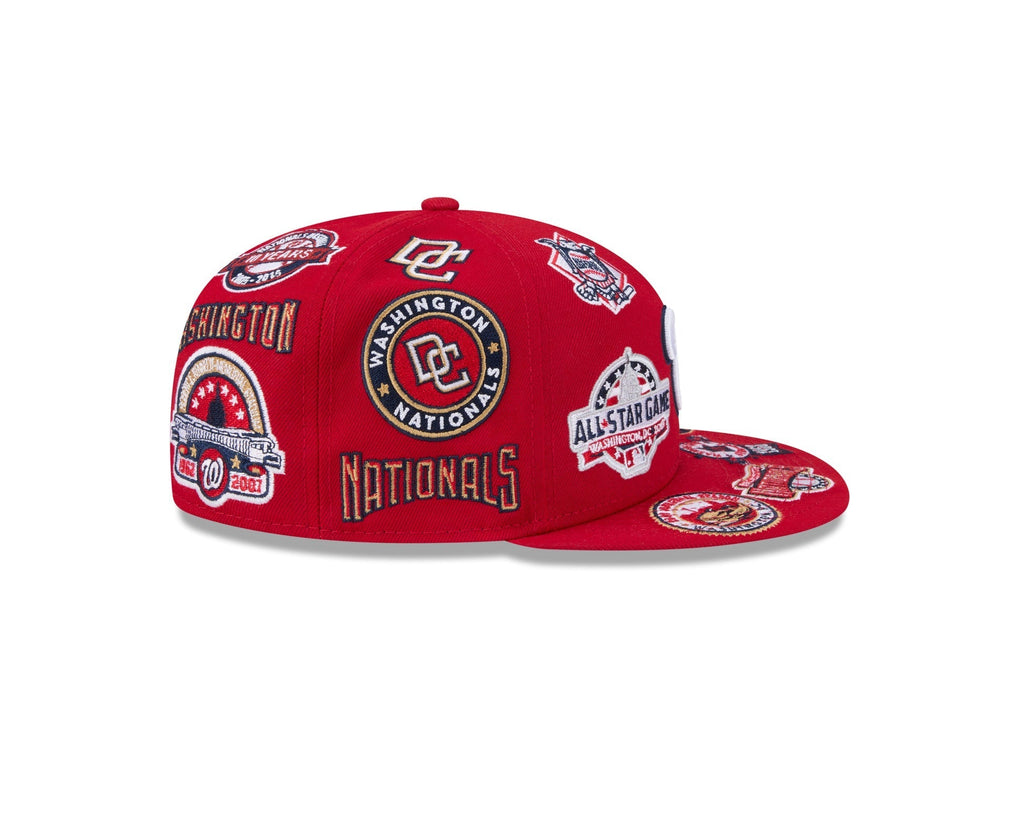 Washington Nationals All Over Patch 59Fifty Fitted MLB Vintage Snapback Baseball Cap Adjustable Streetwear Hat