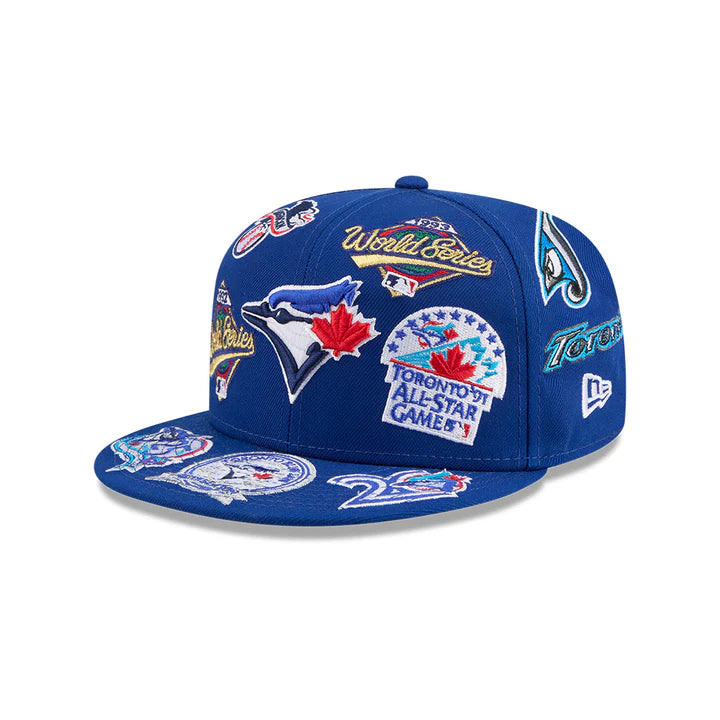Toronto Blue Jays All Over Patch 59Fifty MLB Vintage Snapback Baseball Cap Adjustable Streetwear Hat