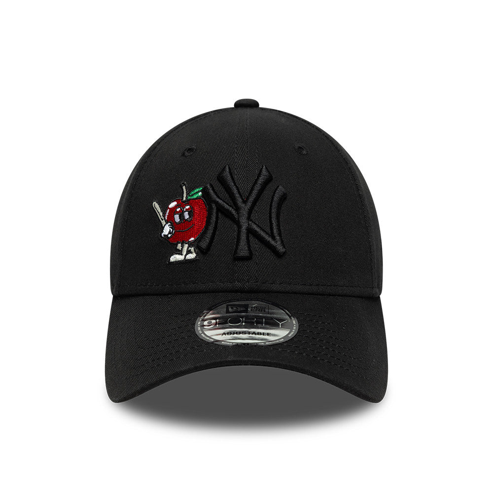 New York Yankees Apple Icon 9Forty Strapback Black MLB Vintage Snapback Baseball Cap Adjustable Streetwear Hat