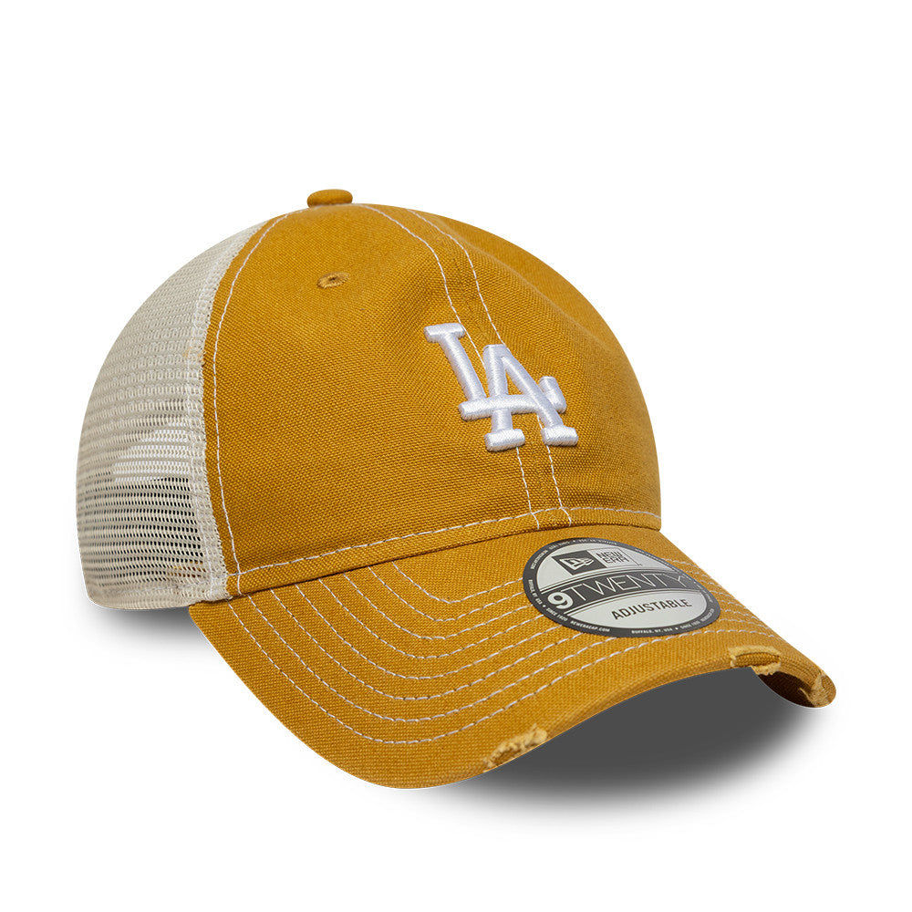 Los Angeles Dodgers Distressed Cotton Canvas 9Twenty Trucker MLB Vintage Snapback Baseball Cap Adjustable Streetwear Hat