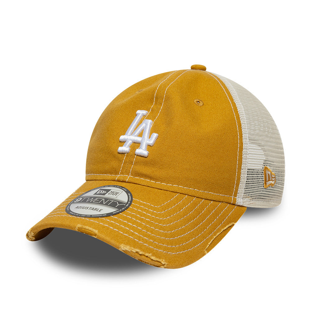 Los Angeles Dodgers Distressed Cotton Canvas 9Twenty Trucker MLB Vintage Snapback Baseball Cap Adjustable Streetwear Hat