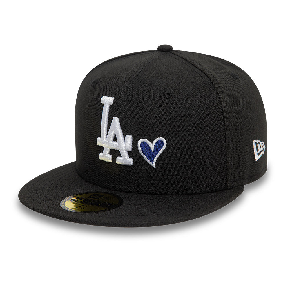 Los Angeles Dodgers Heart Icon 59Fifty Fitted MLB Vintage Snapback Baseball Cap Adjustable Streetwear Hat