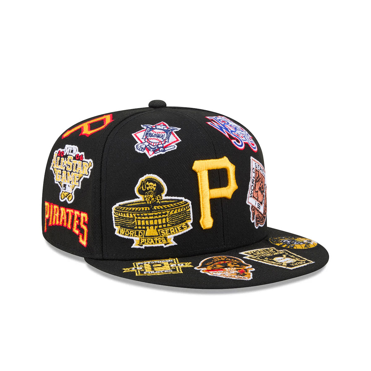 Pittsburgh Pirates All Over Patch 59Fifty MLB Vintage Snapback Baseball Cap Adjustable Streetwear Hat