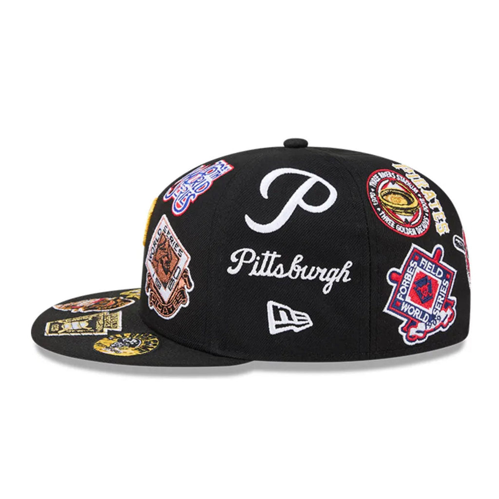 Pittsburgh Pirates All Over Patch 59Fifty MLB Vintage Snapback Baseball Cap Adjustable Streetwear Hat