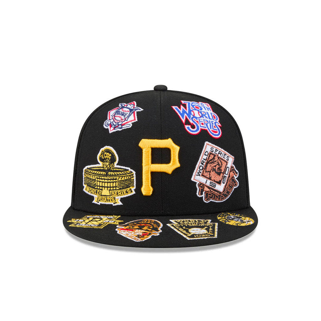 Pittsburgh Pirates All Over Patch 59Fifty MLB Vintage Snapback Baseball Cap Adjustable Streetwear Hat